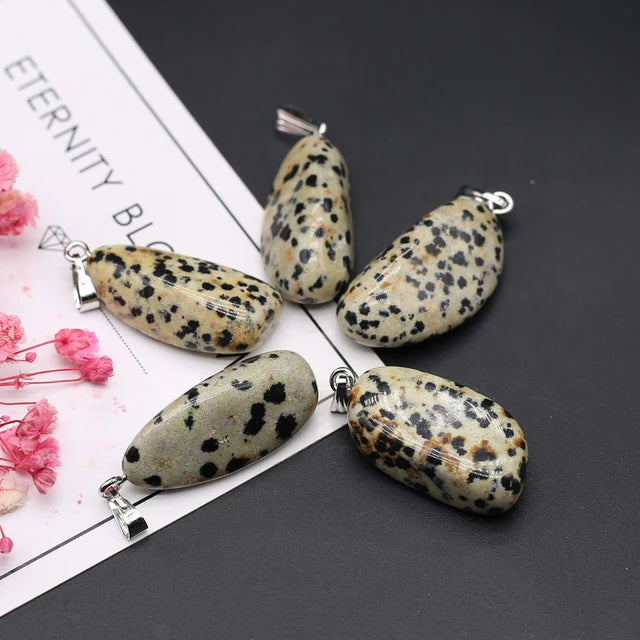 6Pcs Multiple Natural Raw Stone Crystal Irregular Pendants