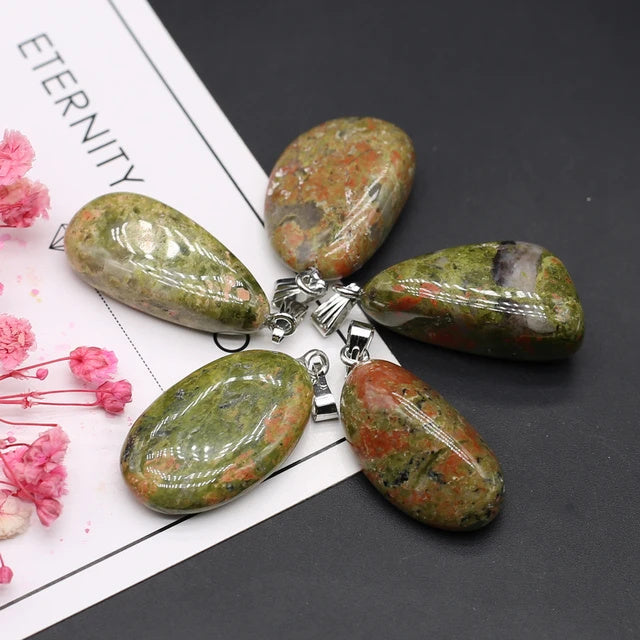 6Pcs Multiple Natural Raw Stone Crystal Irregular Pendants