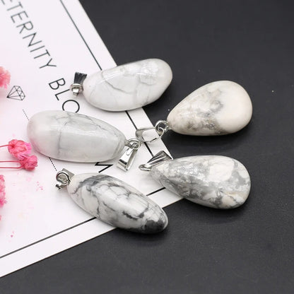 6Pcs Multiple Natural Raw Stone Crystal Irregular Pendants