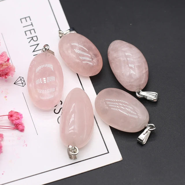 6Pcs Multiple Natural Raw Stone Crystal Irregular Pendants