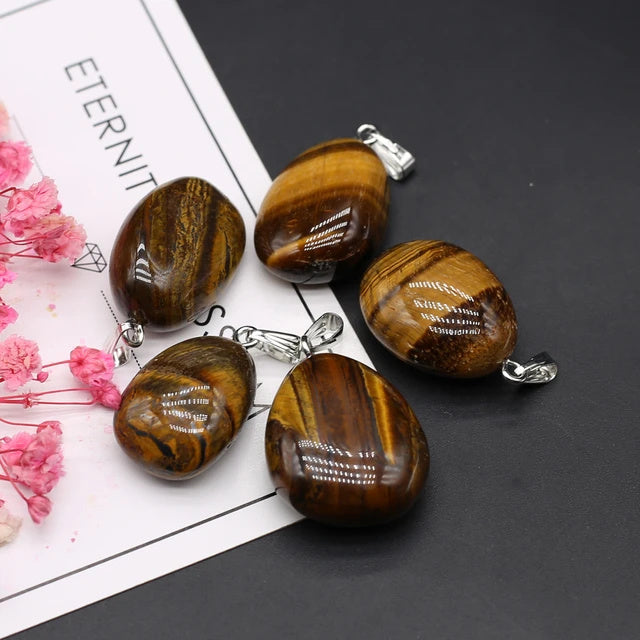 6Pcs Multiple Natural Raw Stone Crystal Irregular Pendants