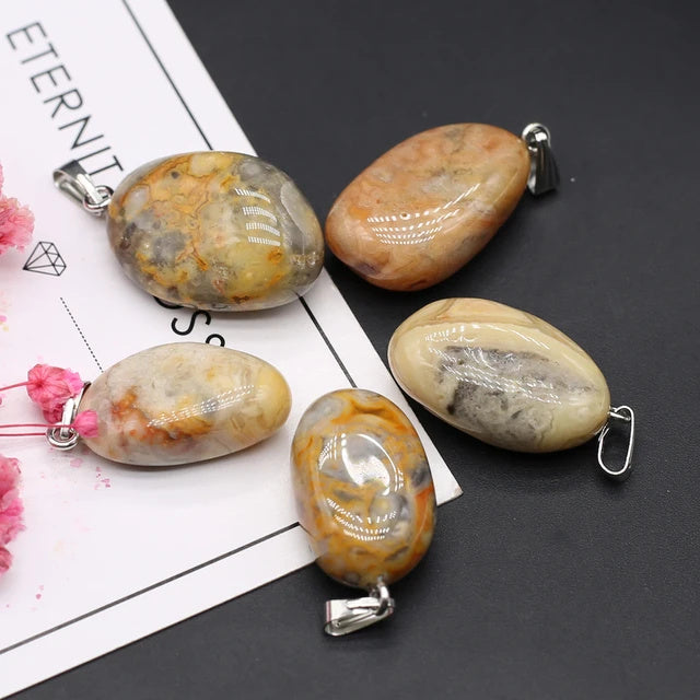 6Pcs Multiple Natural Raw Stone Crystal Irregular Pendants