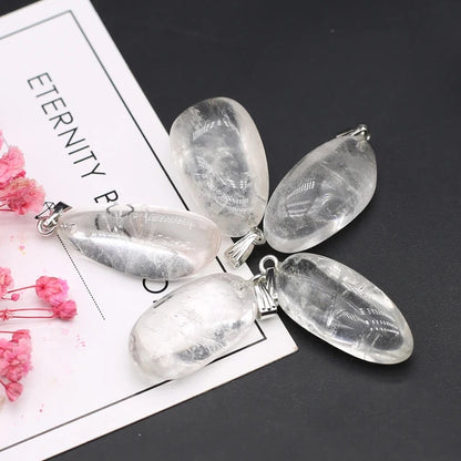 6Pcs Multiple Natural Raw Stone Crystal Irregular Pendants