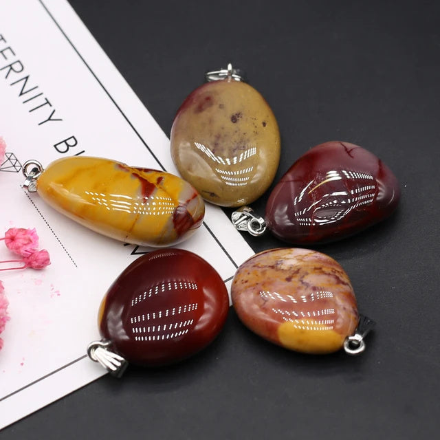 6Pcs Multiple Natural Raw Stone Crystal Irregular Pendants