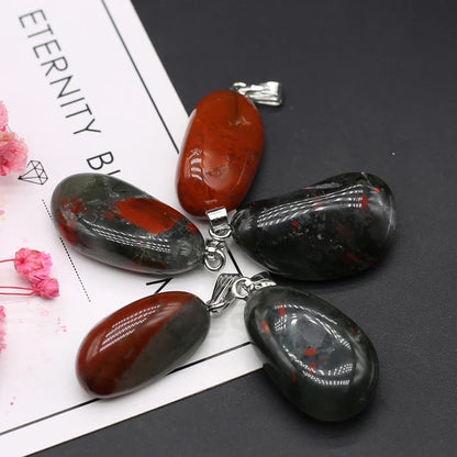 6Pcs Multiple Natural Raw Stone Crystal Irregular Pendants