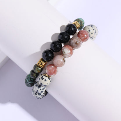 Multi-layer Natural Crystal Stone Beaded Bracelet Series 8mm