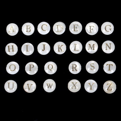 Natural Flashwater Shell Initial Letter beads,Zodiac Beads,multiple options