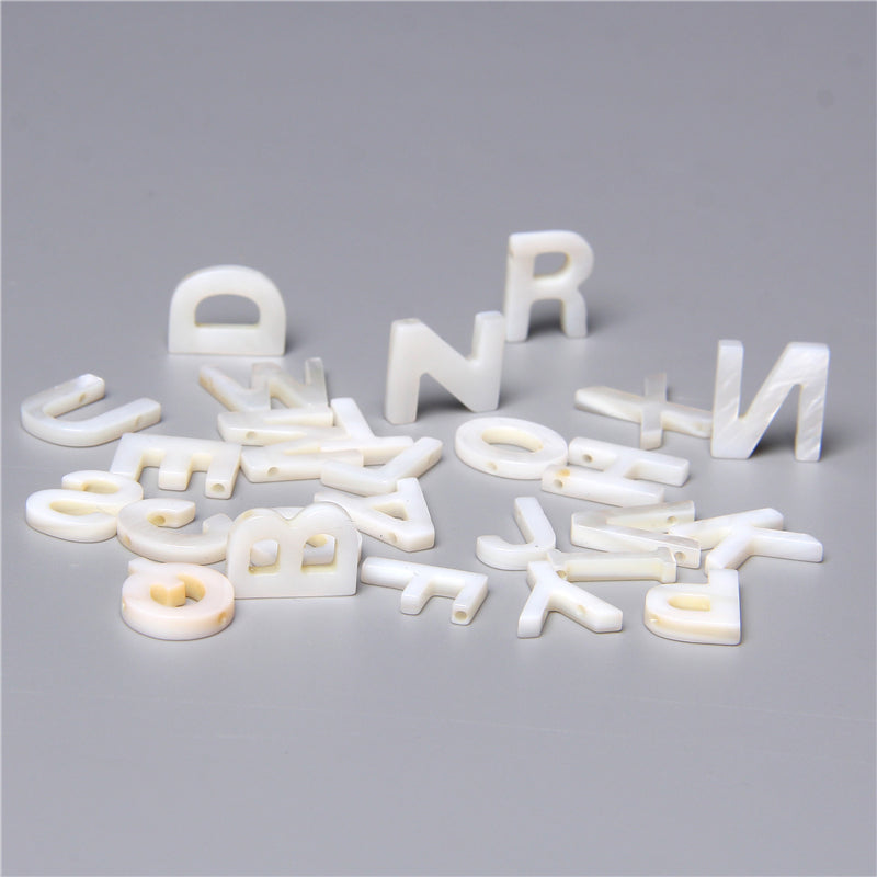 Natural Flashwater Shell Initial Letter beads,2 type options