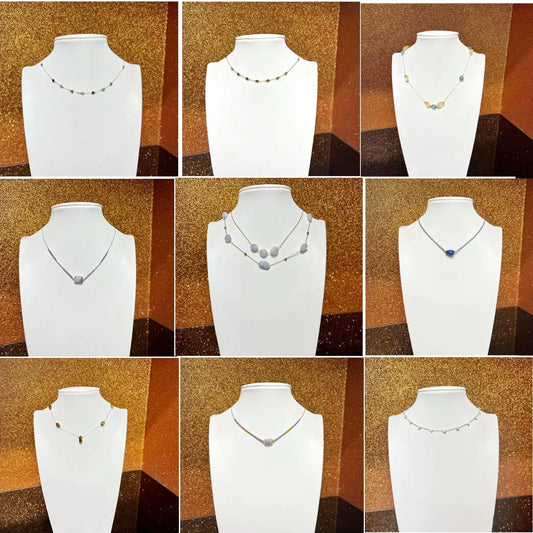 Dainty Adjustable Choker Necklace Star Heart Beads Necklace Chain Length 15"+2"