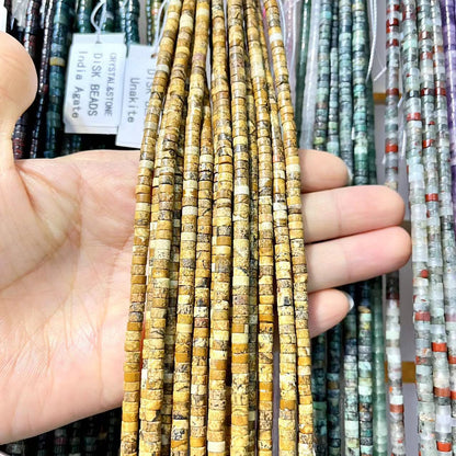 Natural Crystal&Stone Disk Beads 15-15.5" Strands Series