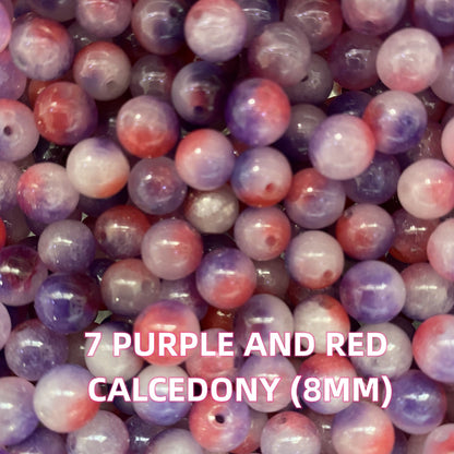 【1 bowl=6 spoon】Crystal Beads DIY Bag Calcedony Group【Every order will go with the free needle(Random pick）,string(Random pick）】【Every 5 bowl go with one free woodenboard(Random pick）】