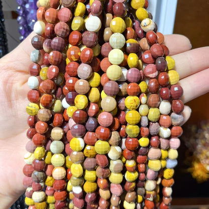 High Quality Natural Oval Faceted DIY Disk Beads 15"-15.5" Strand Mookaite Beads 6.5MM 8.5MM