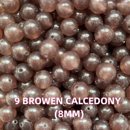 【1 bowl=6 spoon】Crystal Beads DIY Bag Calcedony Group【Every order will go with the free needle(Random pick）,string(Random pick）】【Every 5 bowl go with one free woodenboard(Random pick）】