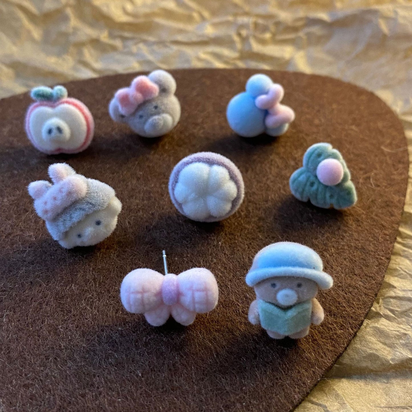 Clearance Sale!!!Sweet Aesthetic Flocking Novelty Cute Studs