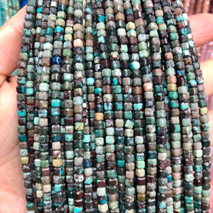 Faceted Cube Natural Crystal&Gem Stone Beads for  DIY,15-15.5" Strand