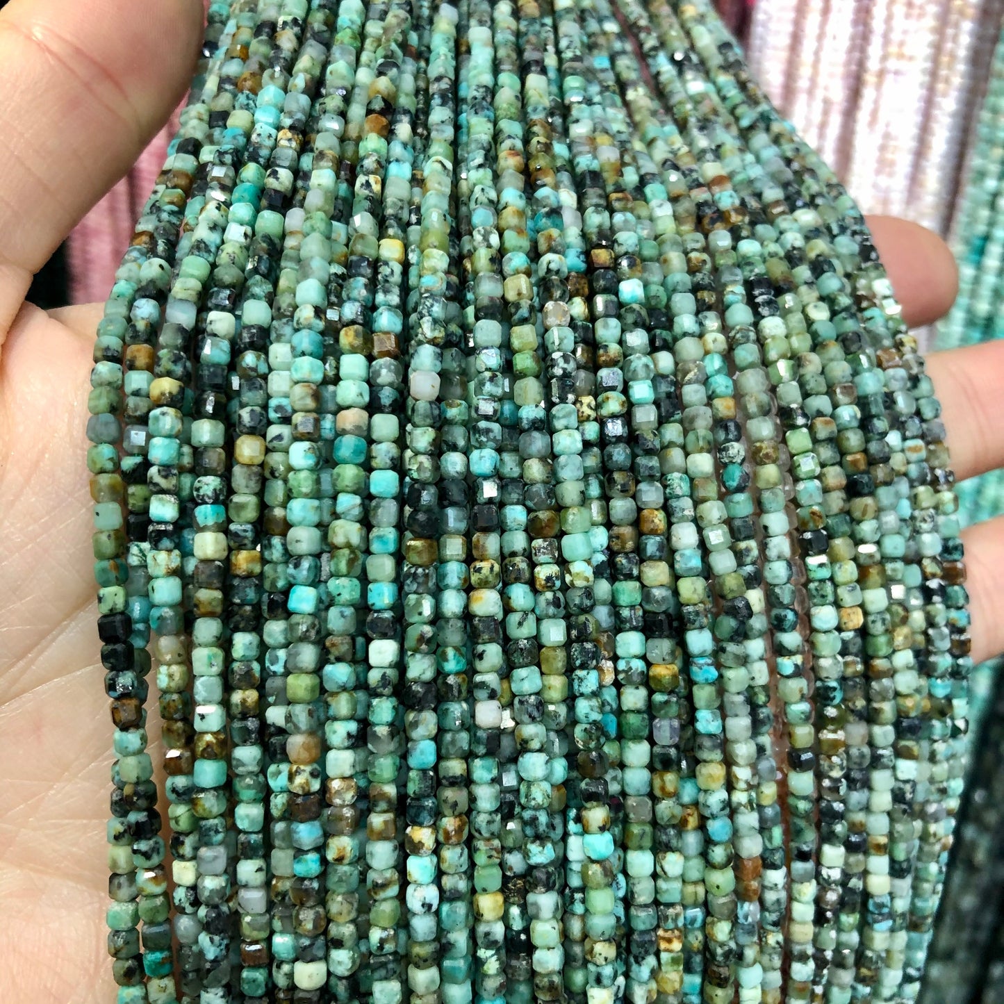 Faceted Cube Natural Crystal&Gem Stone Beads for  DIY,15-15.5" Strand