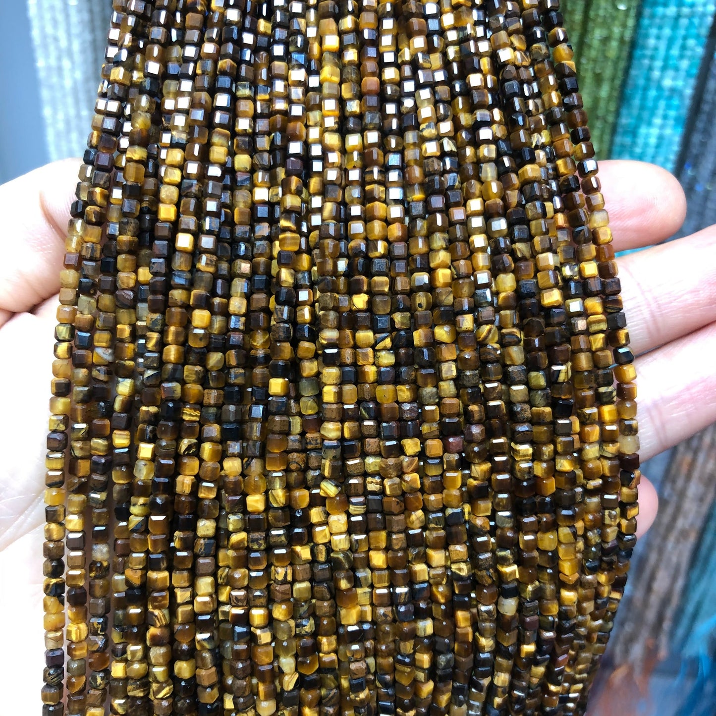 Faceted Cube Natural Crystal&Gem Stone Beads for  DIY,15-15.5" Strand