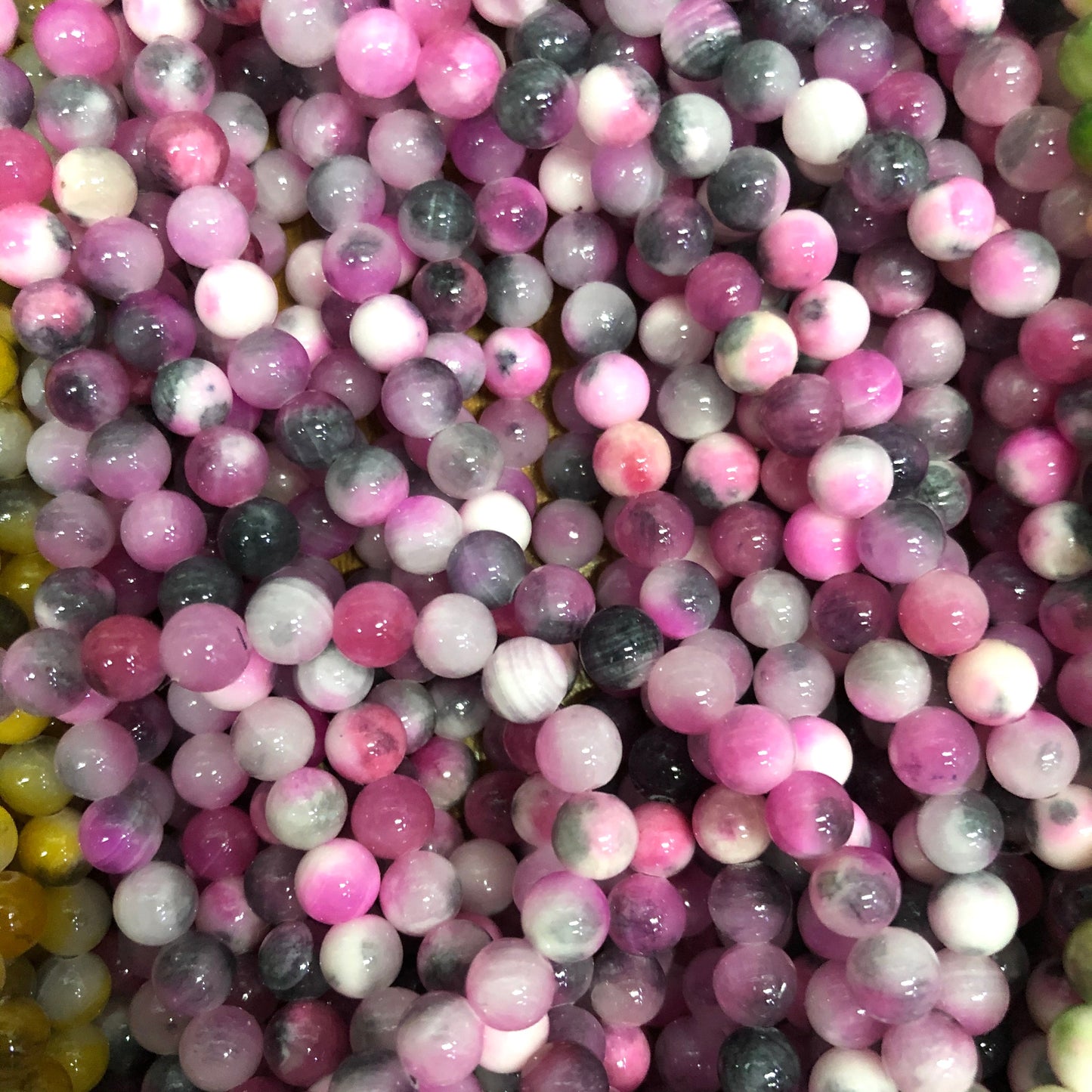 【3 Strands≈6 Bracelets】Crystal Beads DIY Bag Dyed Honey Calcite K Group 【Every order will go with the free needle(Random pick）,string(Random pick）