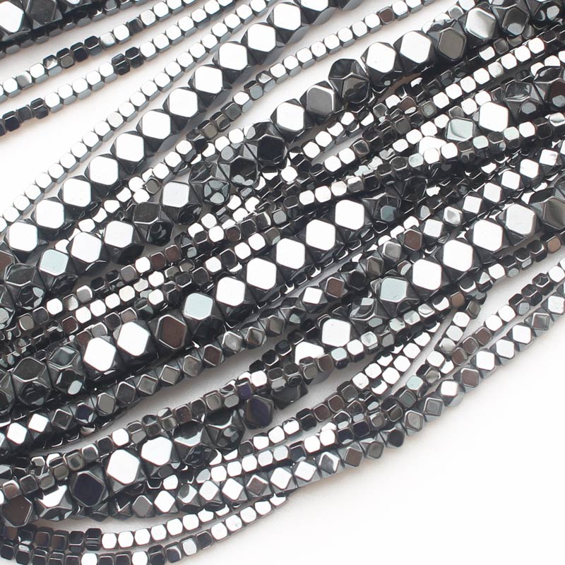 Hematite DIY Faceted Square 15" Long Strand