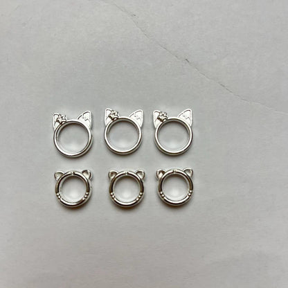 Silver Cute Bunny Beads Frame Charms Set for Jewelry Making DIY Crafts(2 items mix)