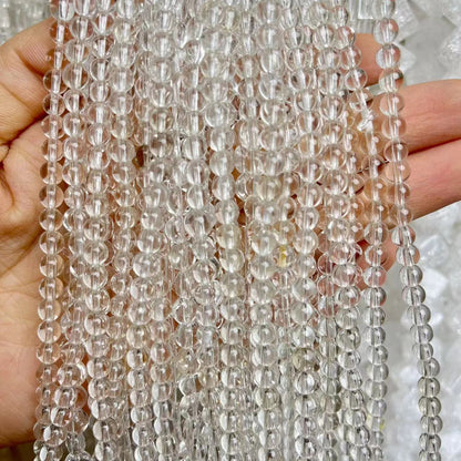 Natual Clear Quartz Round Shape Beads 15'' Strand 4.5x4.5MM 5x5MM