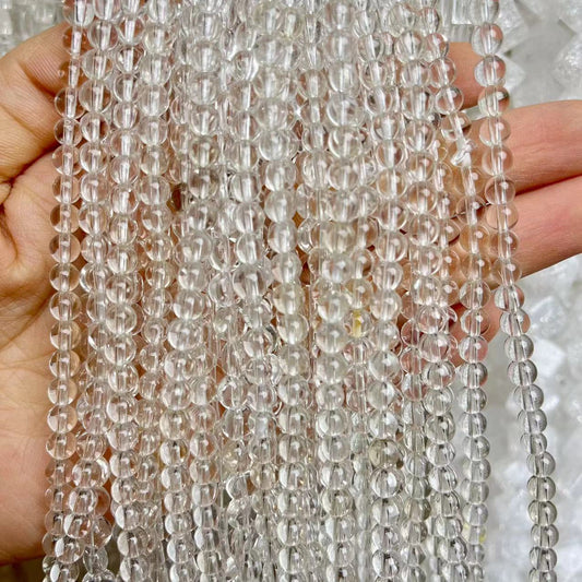 Natual Clear Quartz Round Shape Beads 15'' Strand 4.5x4.5MM 5x5MM