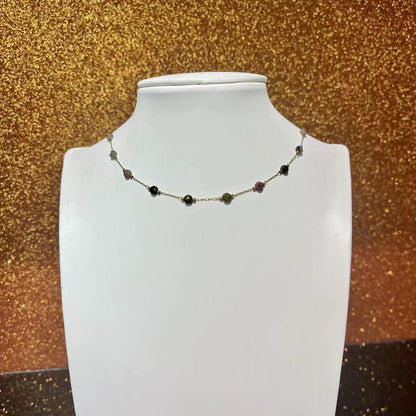 Dainty Adjustable Choker Necklace Star Heart Beads Necklace Chain Length 15"+2"
