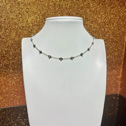 Dainty Adjustable Choker Necklace Star Heart Beads Necklace Chain Length 15"+2"