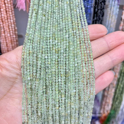 2MM Natural Tiny Round Faceted DIY Beads Multiple 15-15" Strands