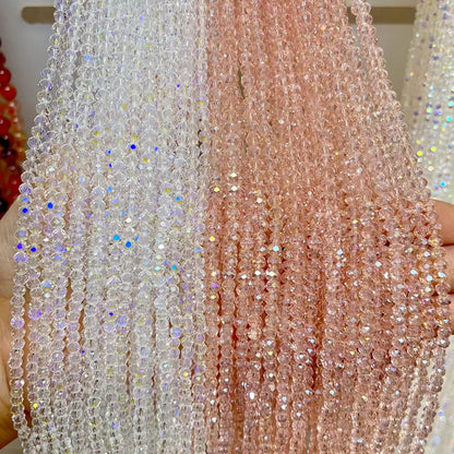 10Pcs Common Quality Man Made Sparkly Crystal Glass Beads 17"Strand for DIY