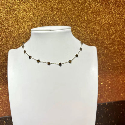 Dainty Adjustable Choker Necklace Star Heart Beads Necklace Chain Length 15"+2"